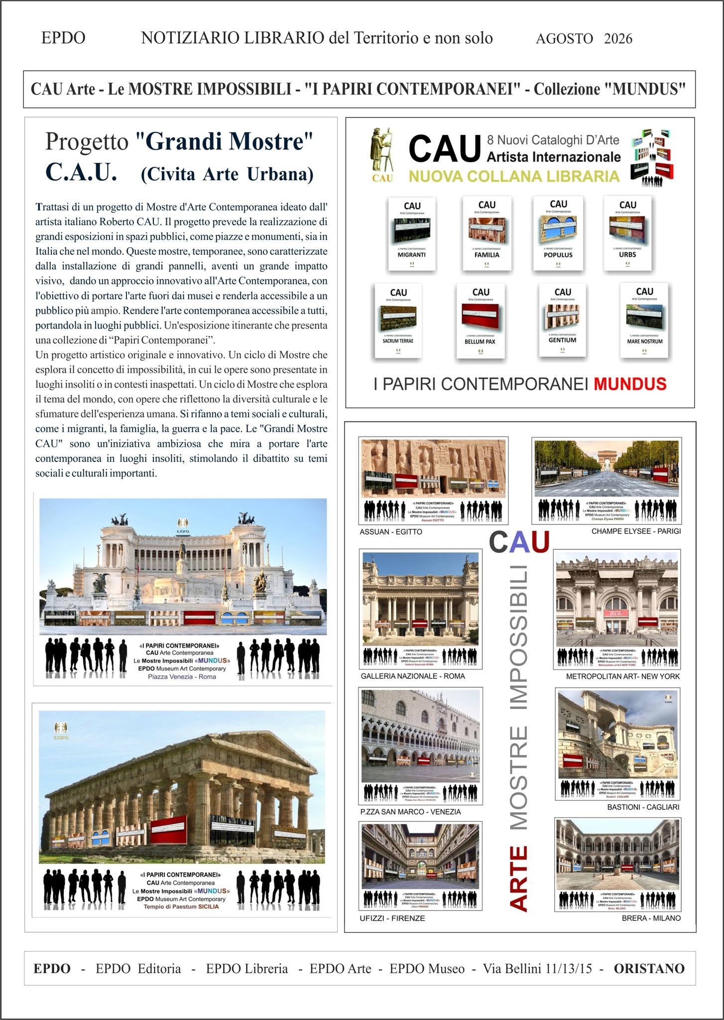 Notiziario Culturale EPDO CAU PAPIRI CONTEMPORANEI INTERNAZIONALI MUNDUS